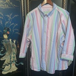 Lands’ End 3/4 sleeve button down 3x